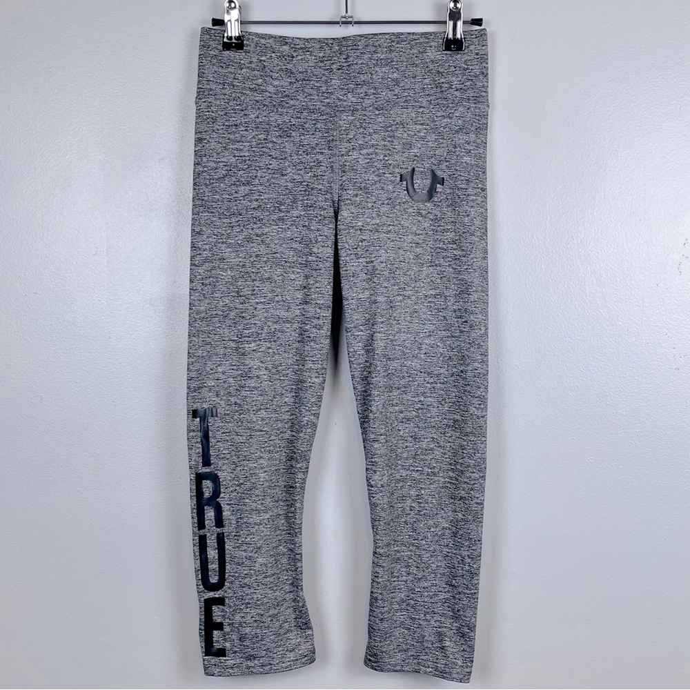 True Religion Women's True Crop Gray Heathered Leggings 31649 Size S; Athleisure